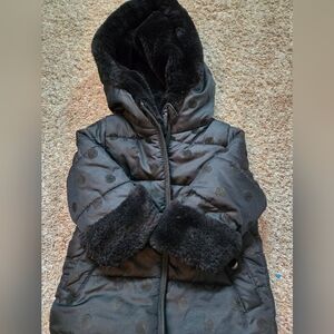 Rothschild Black Polka Dot Puffer Jacket 12 Months